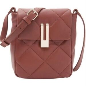 VINCE CAMUTO Quilted Leather‎ Crossbody bag  -Doty chocolate craving